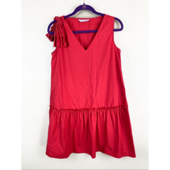 Rare ModCloth Compania Fantastica Red Mini Dress with Bow - Picture 1 of 10